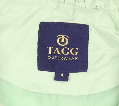 TAGG Womens Green Mid-Length Windbreaker Jacket Size 4