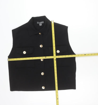 Primark Women’s Black Short Sleeve Collared Button-Up Shirt Size S