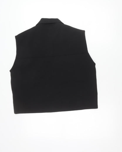 Primark Women’s Black Short Sleeve Collared Button-Up Shirt Size S