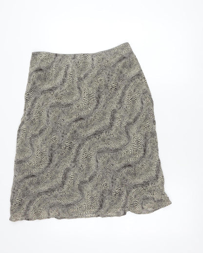 Next Womens Brown Animal Print Viscose Pencil Skirt UK 14