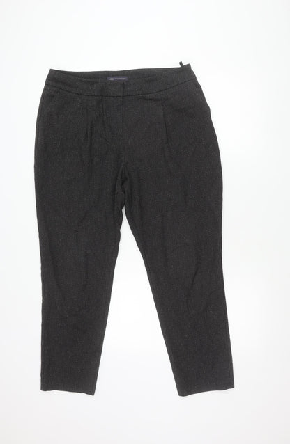 Marks and Spencer Men's Black Pleated Trousers M Regular Fit