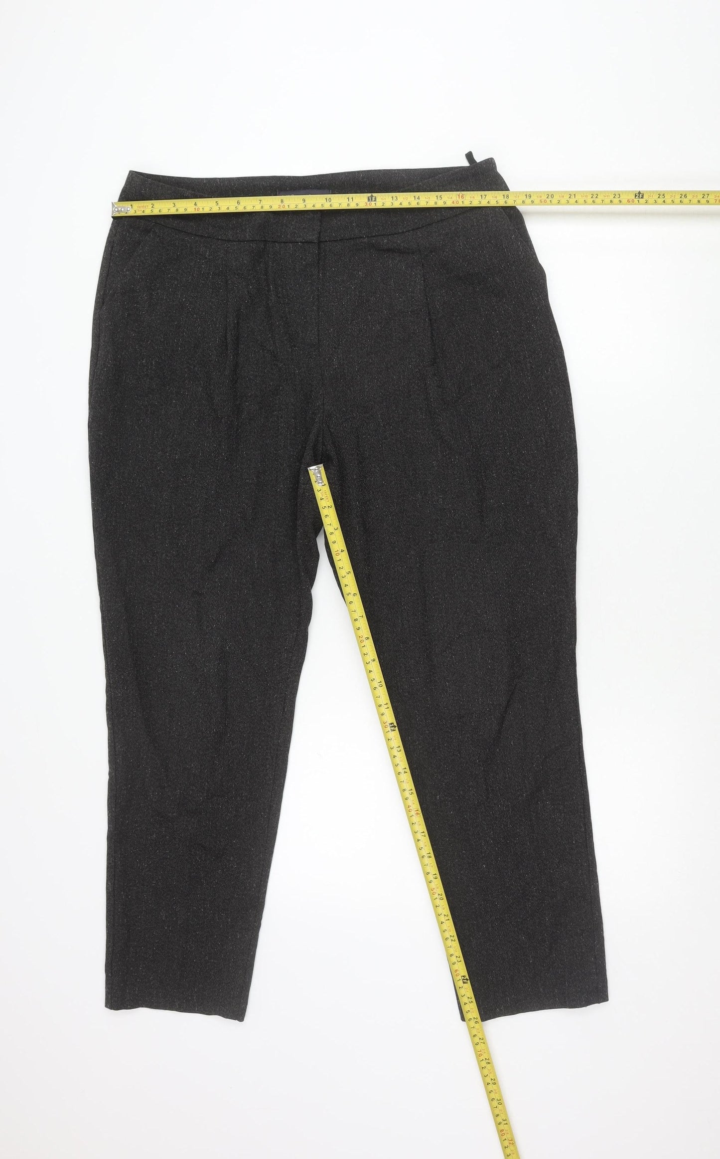 Marks and Spencer Men's Black Pleated Trousers M Regular Fit