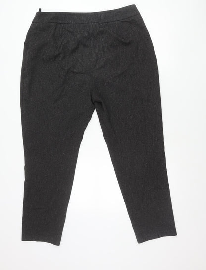 Marks and Spencer Men's Black Pleated Trousers M Regular Fit