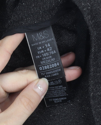 Marks and Spencer Men's Black Pleated Trousers M Regular Fit