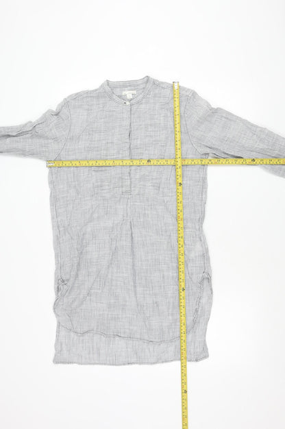 Gap Women’s Grey Striped Cotton Button-Up Shirt Long Sleeve S