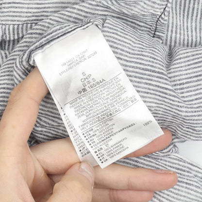 Gap Women’s Grey Striped Cotton Button-Up Shirt Long Sleeve S