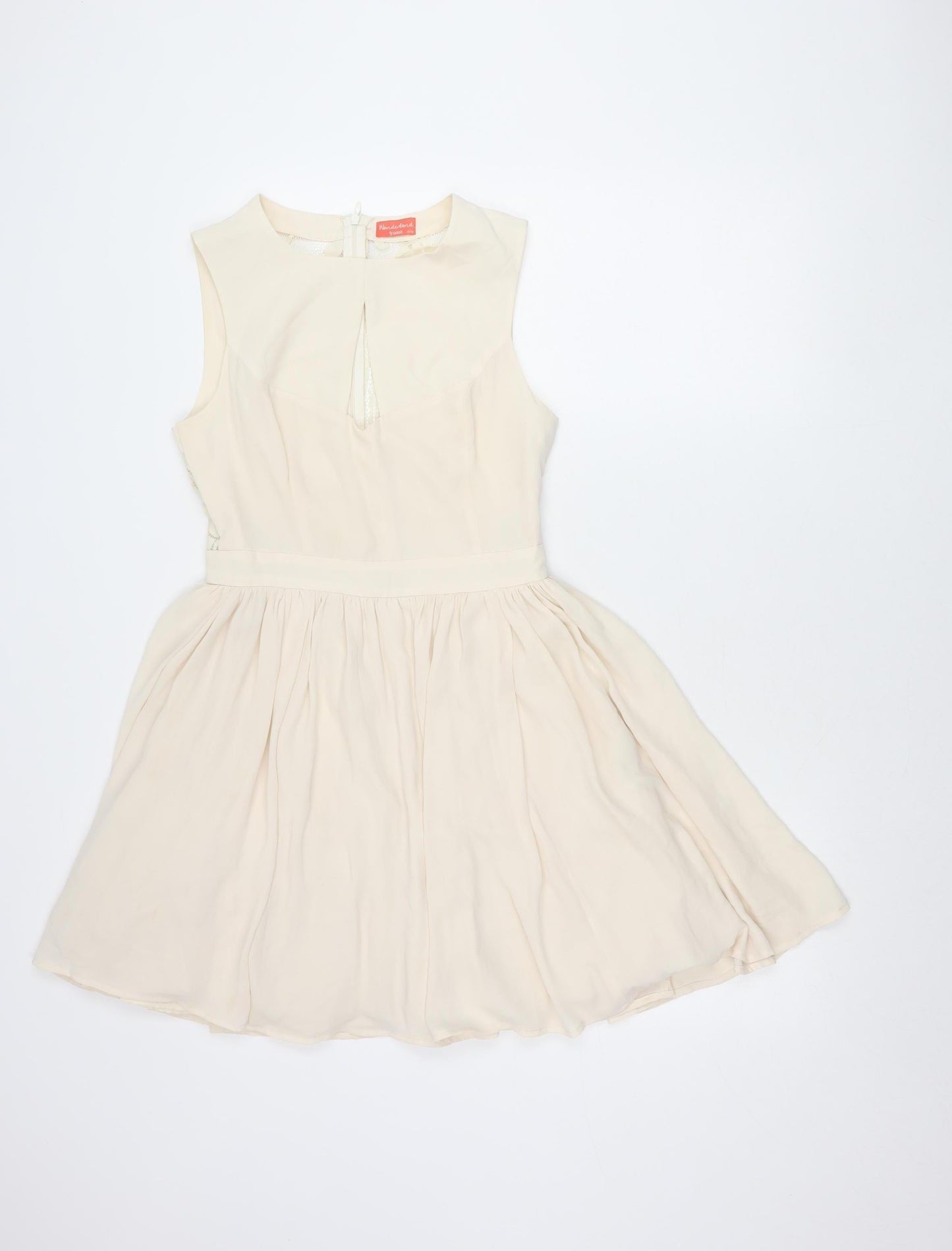 Oasis Girls Ivory Fit & Flare Sleeveless Lace Party Dress Size 12