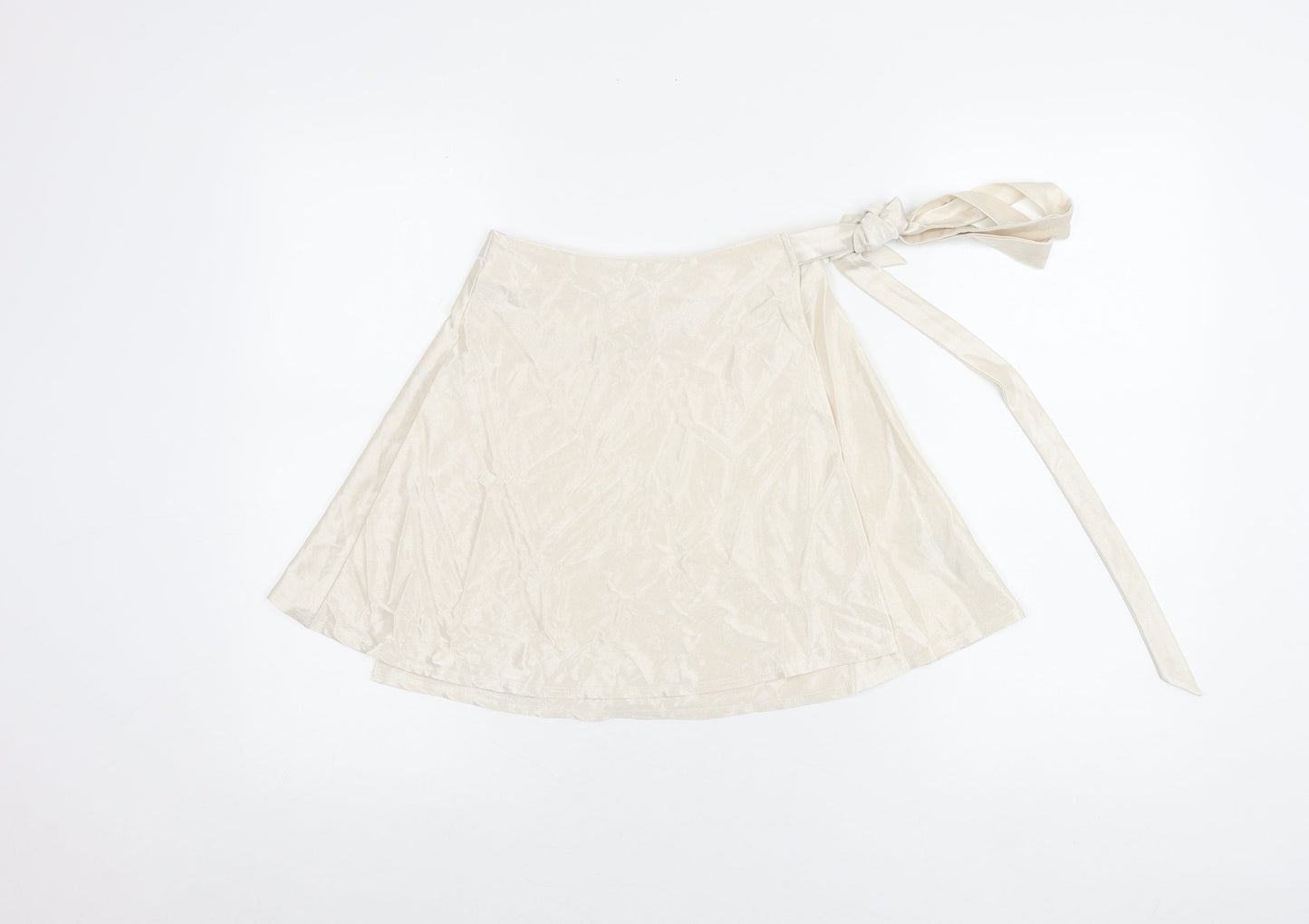 ASOS Design Women’s Ivory Wrap Skirt Size 6 Short Satin Bow