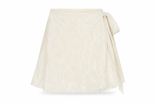 ASOS Design Women’s Ivory Wrap Skirt Size 6 Short Satin Bow