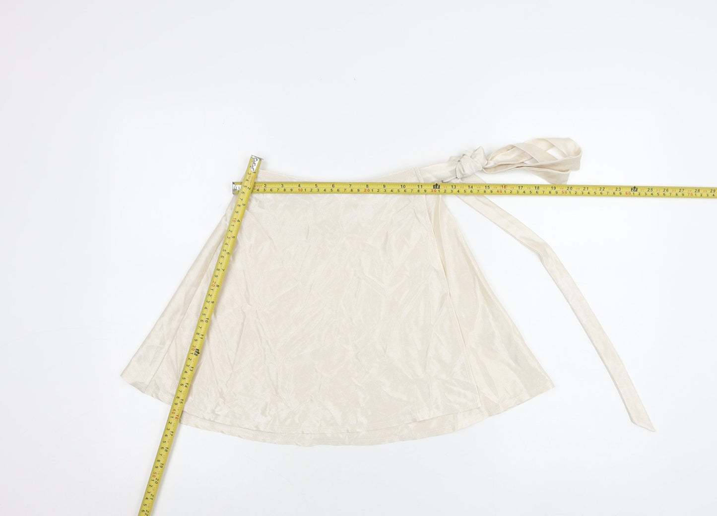 ASOS Design Women’s Ivory Wrap Skirt Size 6 Short Satin Bow