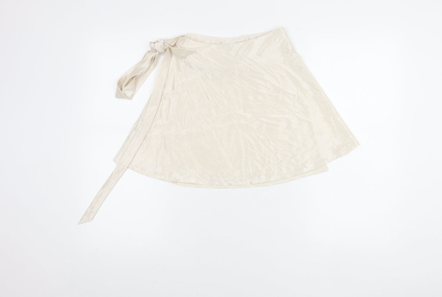 ASOS Design Women’s Ivory Wrap Skirt Size 6 Short Satin Bow