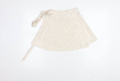 ASOS Design Women’s Ivory Wrap Skirt Size 6 Short Satin Bow