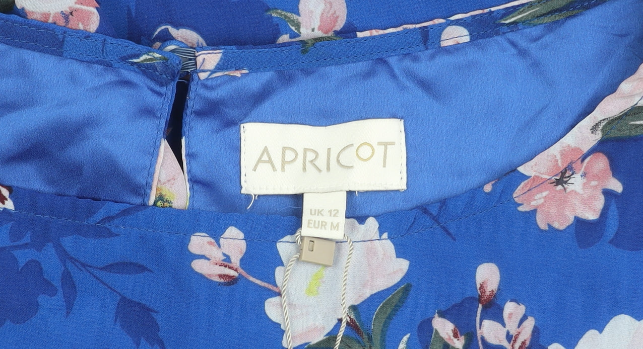 Apricot Womens Blue Floral Sleeveless Tunic Blouse UK 12