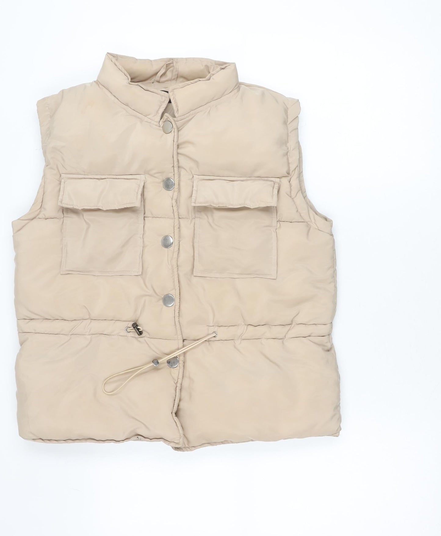 PrettyLittleThing Women’s Beige Puffer Waistcoat Size 8