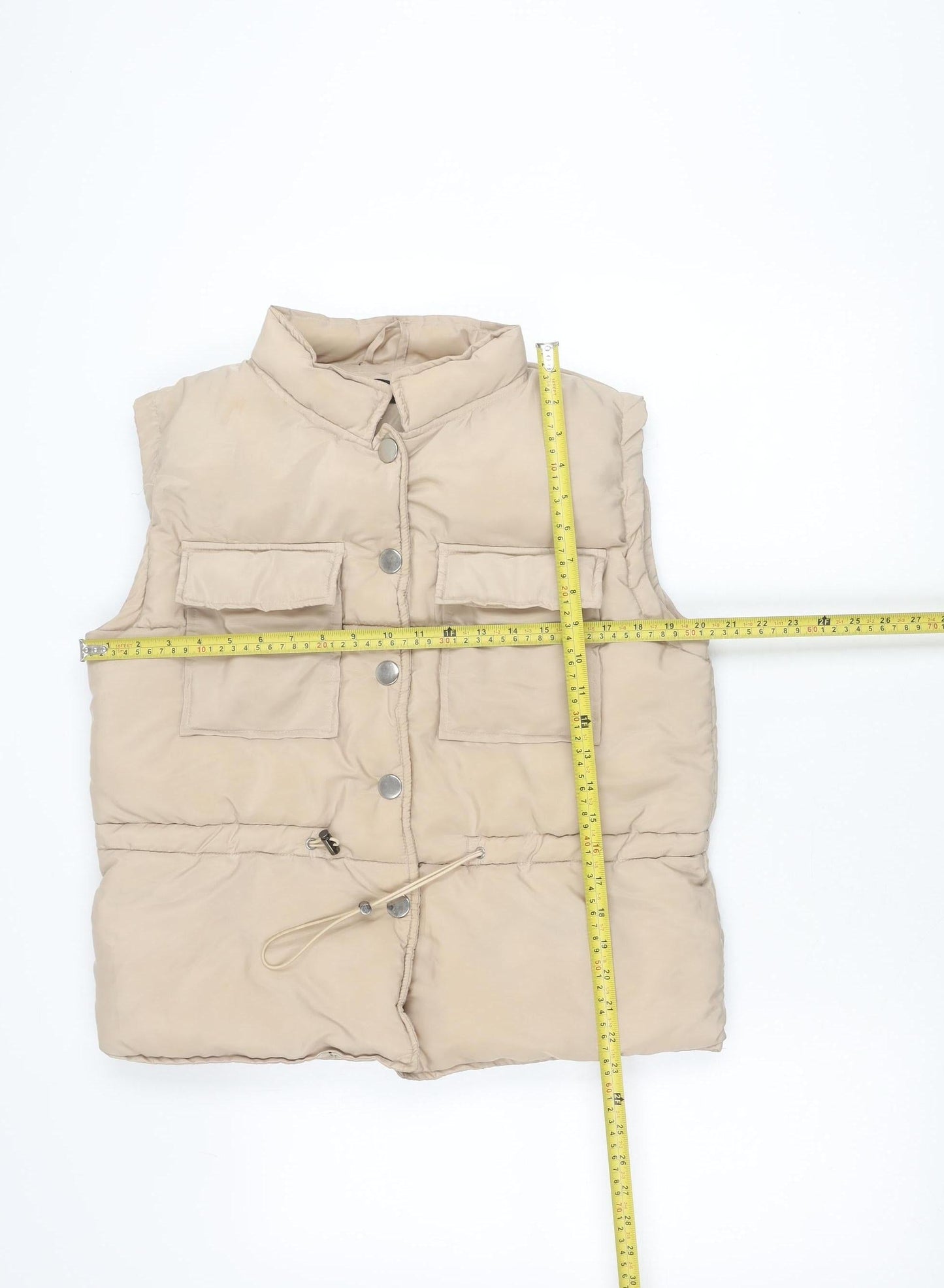 PrettyLittleThing Women’s Beige Puffer Waistcoat Size 8