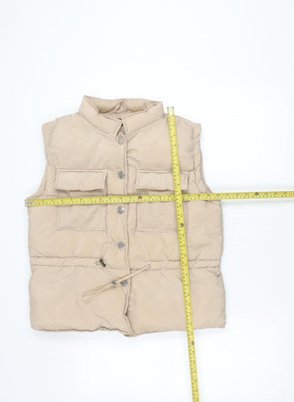 PrettyLittleThing Women’s Beige Puffer Waistcoat Size 8