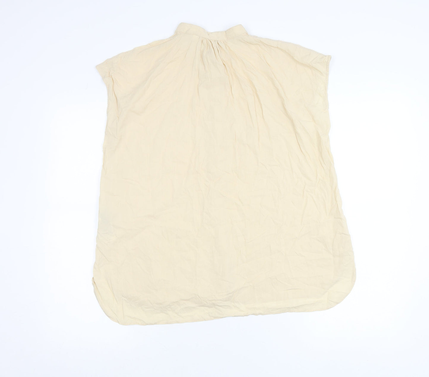 Uniqlo Womens Beige XS Button-Up Sleeveless Tunic Top