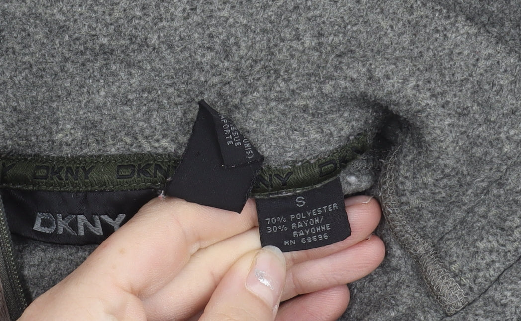 DKNY Women’s Grey Zip Pullover Sweatshirt Size S Regular Fit