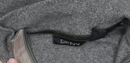 DKNY Women’s Grey Zip Pullover Sweatshirt Size S Regular Fit
