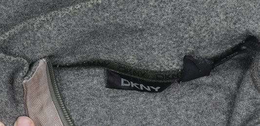 DKNY Women’s Grey Zip Pullover Sweatshirt Size S Regular Fit