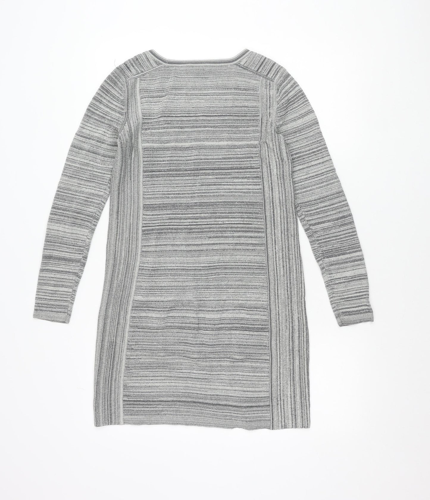 Club Monaco Women Grey Striped Knit Bodycon Dress XS Long Sleeve