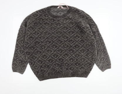 Tu Women Grey Size 18 Crew Neck Chunky Knit Pullover Jumper