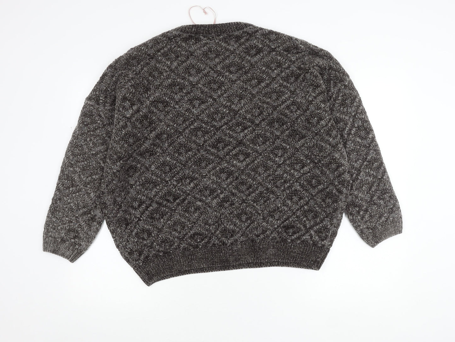 Tu Women Grey Size 18 Crew Neck Chunky Knit Pullover Jumper