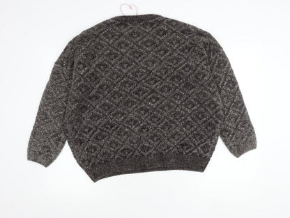 Tu Women Grey Size 18 Crew Neck Chunky Knit Pullover Jumper