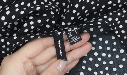 Vero Moda Women’s Black Polka Dot Wrap Dress Size S Short Sleeve