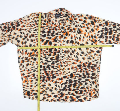 Saloos Womens Multicoloured Animal Print Button-Up Blouse Size 18
