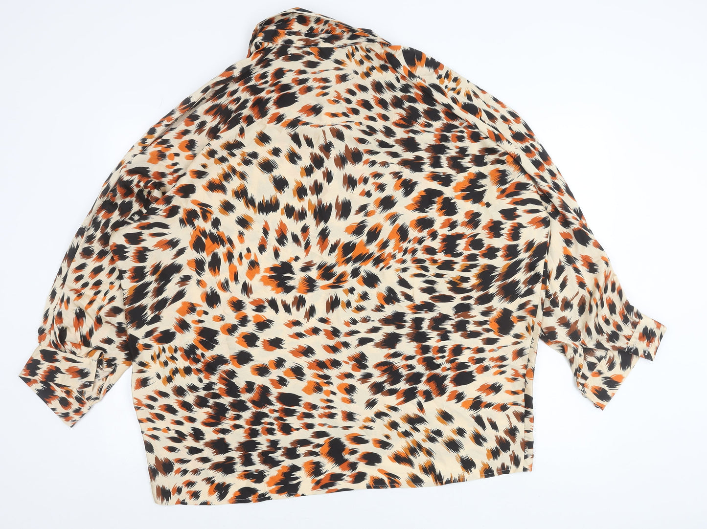 Saloos Womens Multicoloured Animal Print Button-Up Blouse Size 18