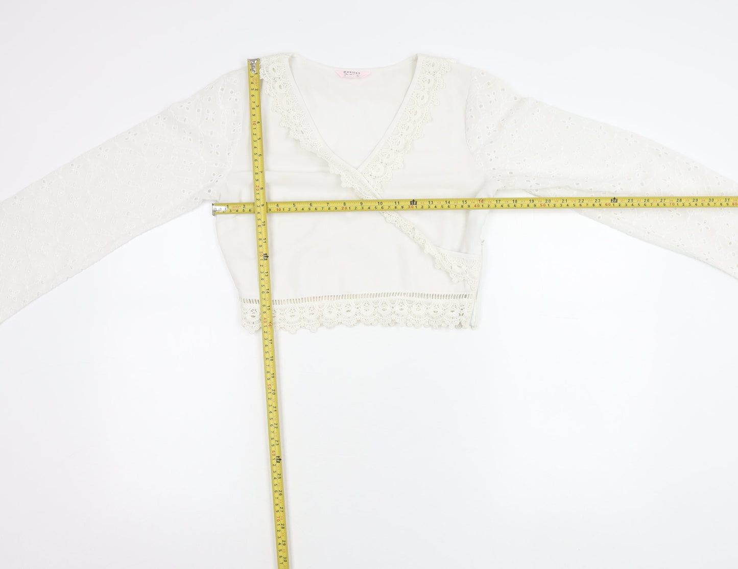 Miss Selfridge Petites Women’s Ivory Lace Wrap Blouse Size 10