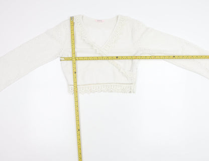 Miss Selfridge Petites Women’s Ivory Lace Wrap Blouse Size 10
