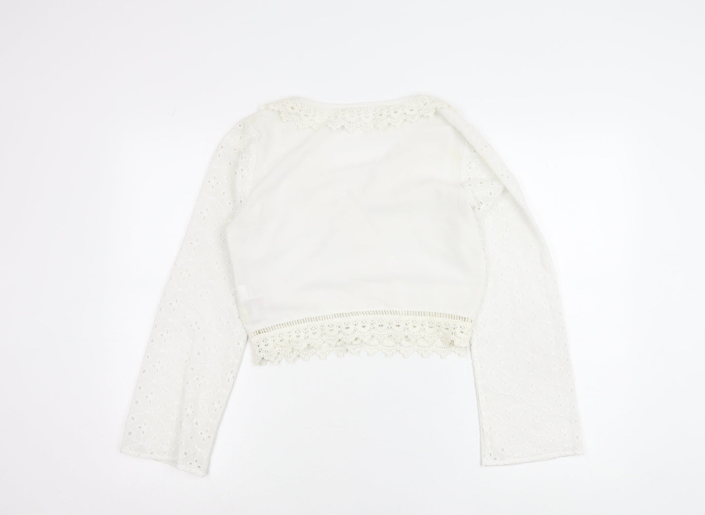 Miss Selfridge Petites Women’s Ivory Lace Wrap Blouse Size 10