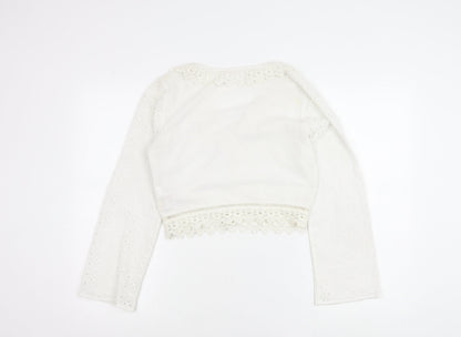 Miss Selfridge Petites Women’s Ivory Lace Wrap Blouse Size 10