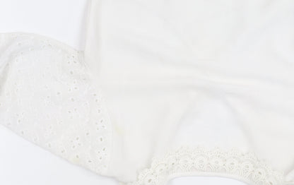 Miss Selfridge Petites Women’s Ivory Lace Wrap Blouse Size 10