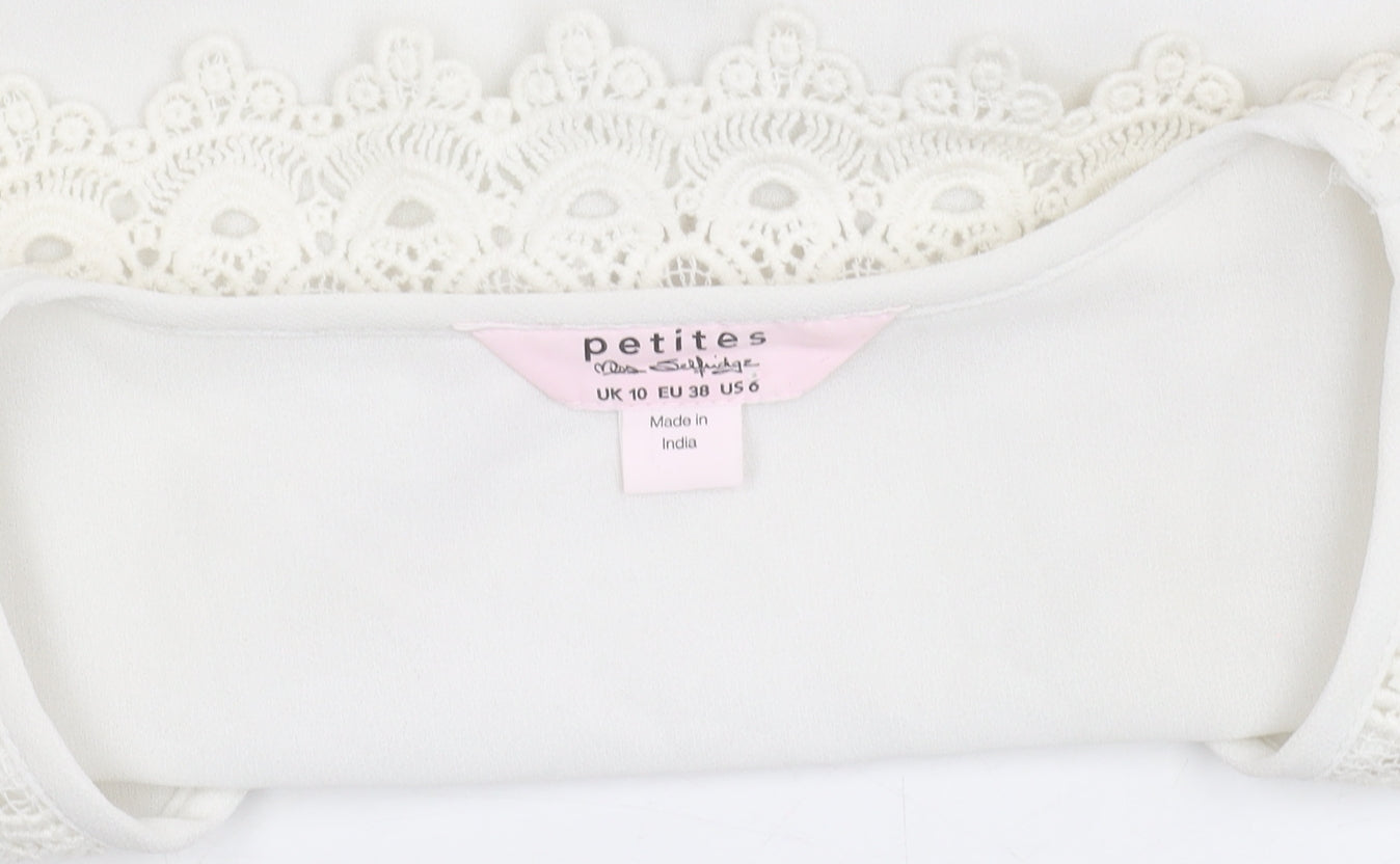 Miss Selfridge Petites Women’s Ivory Lace Wrap Blouse Size 10