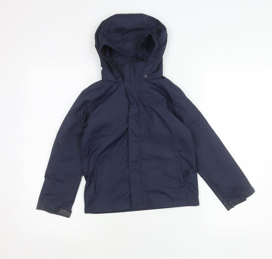 Mountain Warehouse Boys Blue 5-6Y Hooded Waterproof Rain Coat Jacket