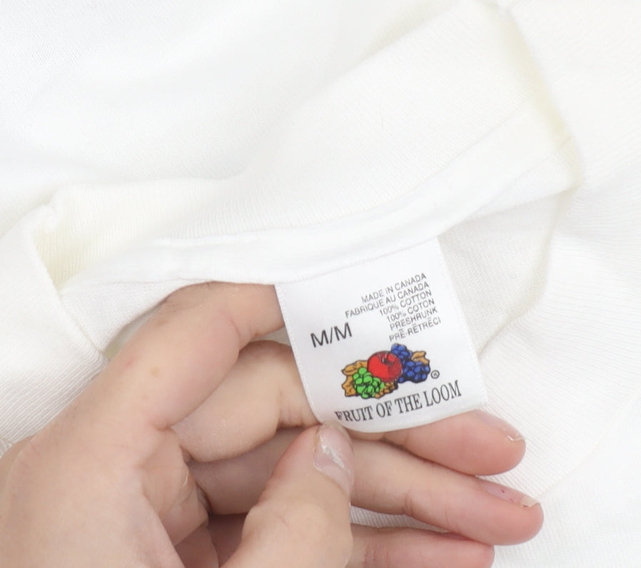 Mens UK Size M Fruit of the Loom White  T-Shirt