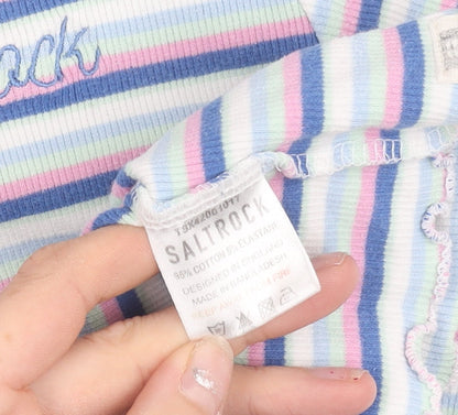 Saltrock Women’s Multicoloured Striped Cotton T-Shirt S