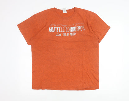 Mens UK Size L Gildan Orange  T-Shirt