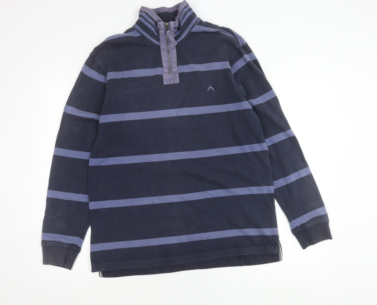 Austin Reed Men’s Blue Stripe 1/4 Zip Sweatshirt Size M