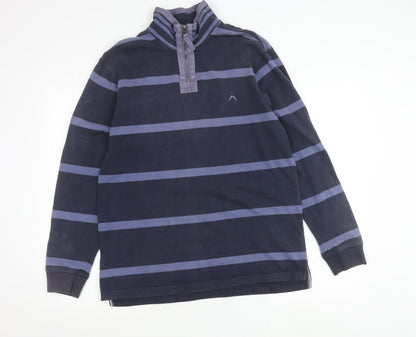 Austin Reed Men’s Blue Stripe 1/4 Zip Sweatshirt Size M