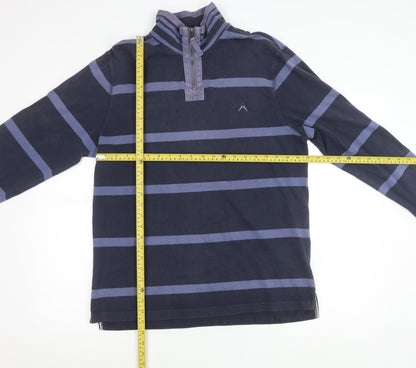 Austin Reed Men’s Blue Stripe 1/4 Zip Sweatshirt Size M