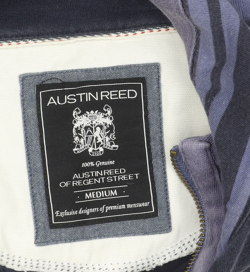 Austin Reed Men’s Blue Stripe 1/4 Zip Sweatshirt Size M