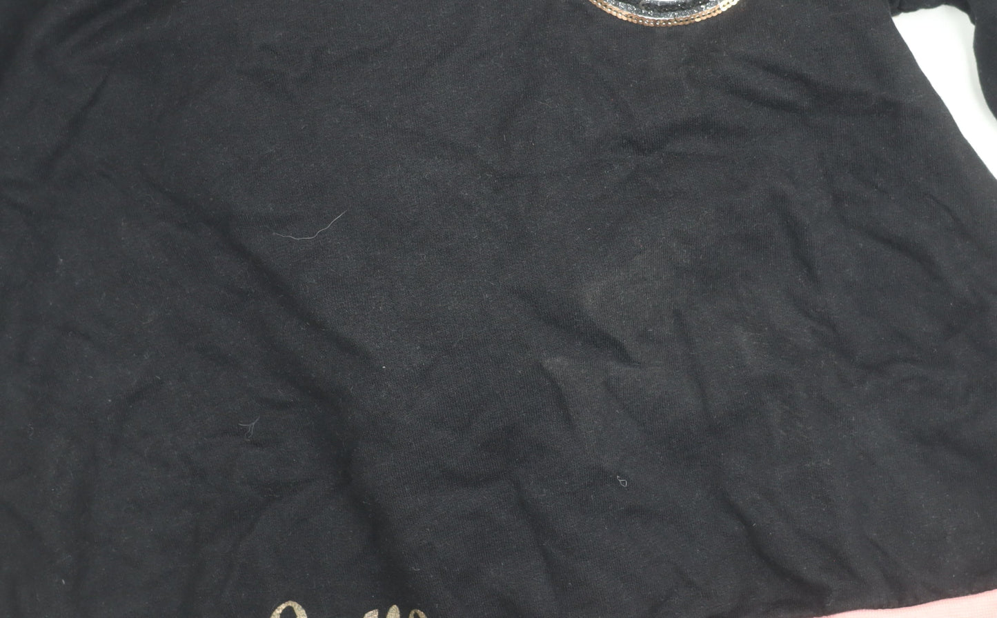 George Girls Black Pudsey Hoodie 8-9 Years Sequin Logo Pullover
