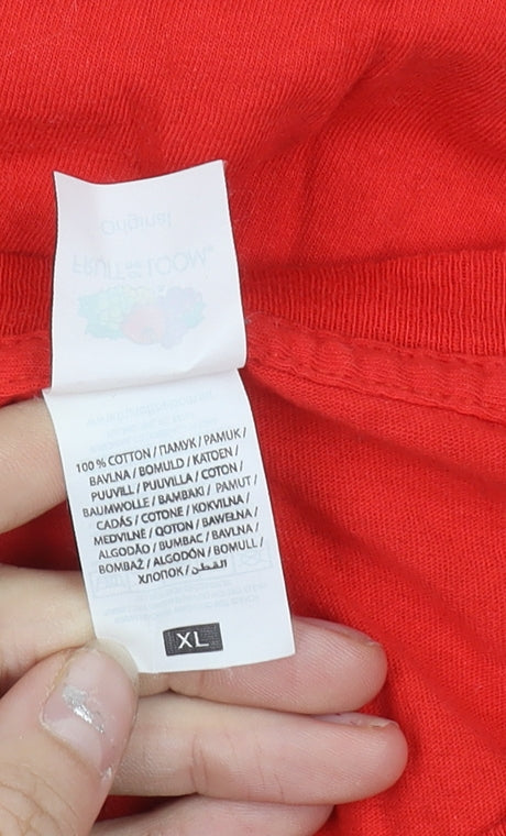 Mens UK Size XL Fruit of the Loom Red  T-Shirt