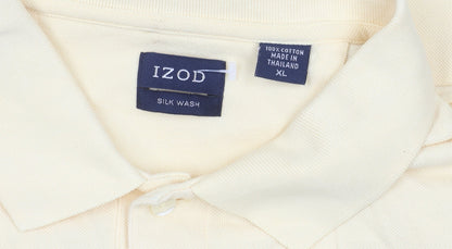 IZOD Men's Beige XL Short Sleeve Cotton Polo Shirt Classic Fit