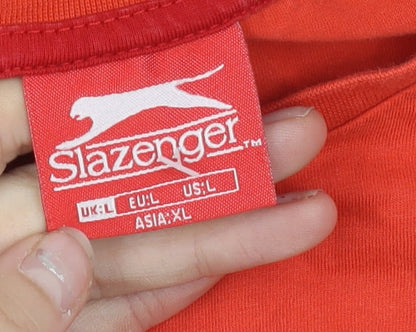Slazenger Men's Red L Short Sleeve Cotton Crew Neck T-Shirt