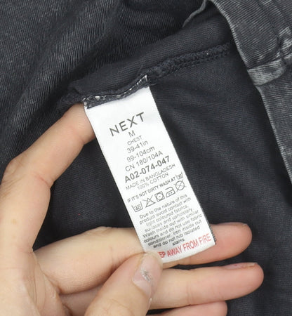 Next Unisex Adults Black Cotton Regular Fit T-Shirt M